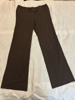 Women’s Ribbed Brown Stretchy Dress Pants Size 10